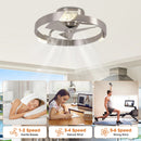 Parrot Uncle 20-Inch Hazel Satin Nickel Flush Mount LED Ceiling Fan with Remote Control (F3009)