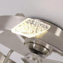 Parrot Uncle 20-Inch Hazel Satin Nickel Flush Mount LED Ceiling Fan with Remote Control (F3009)