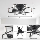 Parrot Uncle 21-Inch Wade Black Industrial Flush Mount LED Ceiling Fan (F3010)