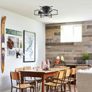 Parrot Uncle 21-Inch Wade Black Industrial Flush Mount LED Ceiling Fan (F3010)