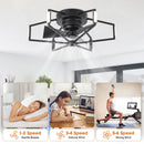Parrot Uncle 21-Inch Wade Black Industrial Flush Mount LED Ceiling Fan (F3010)