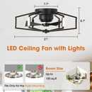 Parrot Uncle 21-Inch Wade Black Industrial Flush Mount LED Ceiling Fan (F3010)