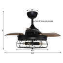 Parrot Uncle 36-Inch Benally Industrial Downrod Mount Ceiling Fan with Lighting and Remote Control (F3501QQ110V)
