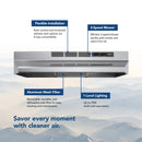 Broan-NuTone 30-Inch 230 CFM Convertible Under Cabinet Range Hood in Stainless Steel with PrintGuard  (F4030SF)