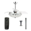 Parrot Uncle 42-Inch Servantes Modern Downrod Mount Crystal Ceiling Fan with Lighting and Remote Control