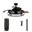 Parrot Uncle 52-Inch Jamshedpur Industrial Downrod Mount Ceiling Fan with Lighting and Remote Control (F4721AQ110V)