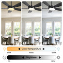 Parrot Uncle 42-Inch Gladys Modern Black LED Ceiling Fan with Remote Control (F5004BK)