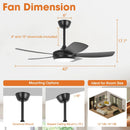 Parrot Uncle 42-Inch Gladys Modern Black LED Ceiling Fan with Remote Control (F5004BK)