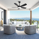 Parrot Uncle 42-Inch Gladys Modern Black LED Ceiling Fan with Remote Control (F5004BK)