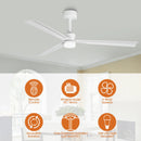 Parrot Uncle 50-Inch Rae Modern Downrod Mount LED Ceiling Fan with Remote Control (F5005-L)