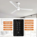 Parrot Uncle 50-Inch Rae Modern Downrod Mount LED Ceiling Fan with Remote Control (F5005-L)