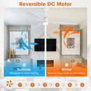 Parrot Uncle 50-Inch Rae Modern Downrod Mount LED Ceiling Fan with Remote Control (F5005-L)