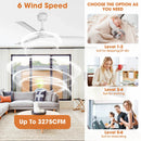 Parrot Uncle 50-Inch Erica Modern Downrod Mount Ceiling Fan with Remote Control (F5005)