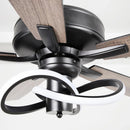 Parrot Uncle 52-Inch Oregon DC Motor Modern Downrod Ceiling Fan with LED Light