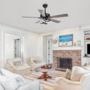 Parrot Uncle 52-Inch Oregon DC Motor Modern Downrod Ceiling Fan with LED Light