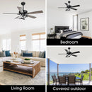 Parrot Uncle 52-Inch Oregon DC Motor Modern Downrod Ceiling Fan with LED Light