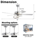 Parrot Uncle 52-Inch Oregon DC Motor Modern Downrod Ceiling Fan with LED Light