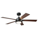 Parrot Uncle 52-Inch Bernice DC Motor Industrial Downrod Ceiling Fan with LED Light and Remote Control