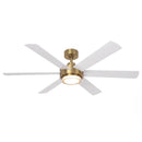 Parrot Uncle 54-Inch Kama Modern Downrod Mount Ceiling Fan with Remote Control and LED Light (F6005GD)
