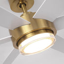Parrot Uncle 54-Inch Kama Modern Downrod Mount Ceiling Fan with Remote Control and LED Light (F6005GD)