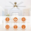Parrot Uncle 54-Inch Kama Modern Downrod Mount Ceiling Fan with Remote Control and LED Light (F6005GD)