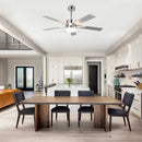 Parrot Uncle 52-Inch Double-sided Blades Modern Downrod Mount Ceiling Fan with Main/Side LED Light (F6013)