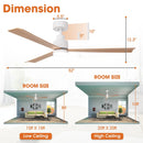 Parrot Uncle 52-Inch Dinah Modern Downrod Mount Ceiling Fan with Remote Control and LED Light