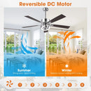 Parrot Uncle 52-Inch Arlen Double-sided Blades Downrod Mount LED Ceiling Fan with Remote Control