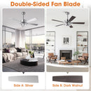 Parrot Uncle 52-Inch Arlen Double-sided Blades Downrod Mount LED Ceiling Fan with Remote Control