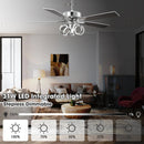 Parrot Uncle 52-Inch Levi Double-Sided Blades in Downrod Mount LED Ceiling Fan with Remote Control