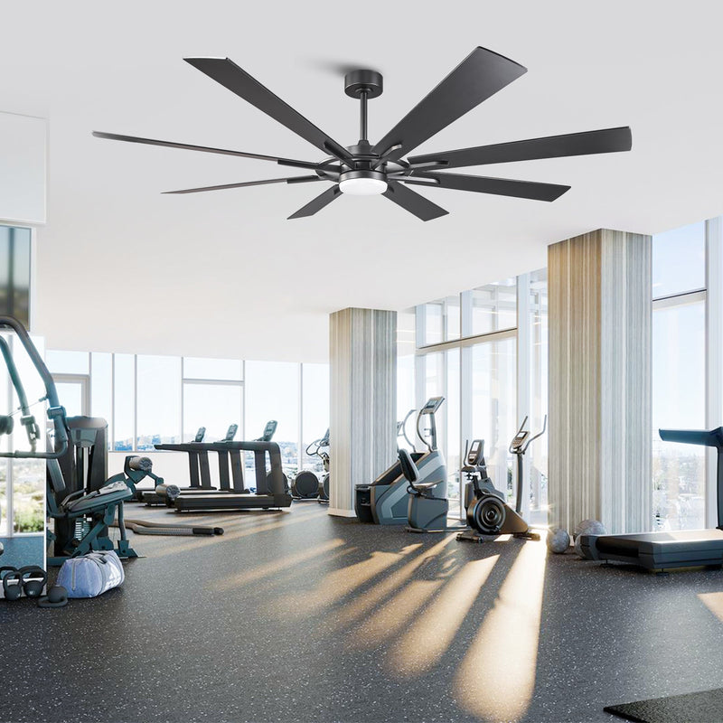 Parrot Uncle 60 Inch / 72 Inch Windmill Downrod Mount LED Ceiling Fan with Remote and APP Control