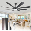 Parrot Uncle 60 Inch / 72 Inch Windmill Downrod Mount LED Ceiling Fan with Remote and APP Control