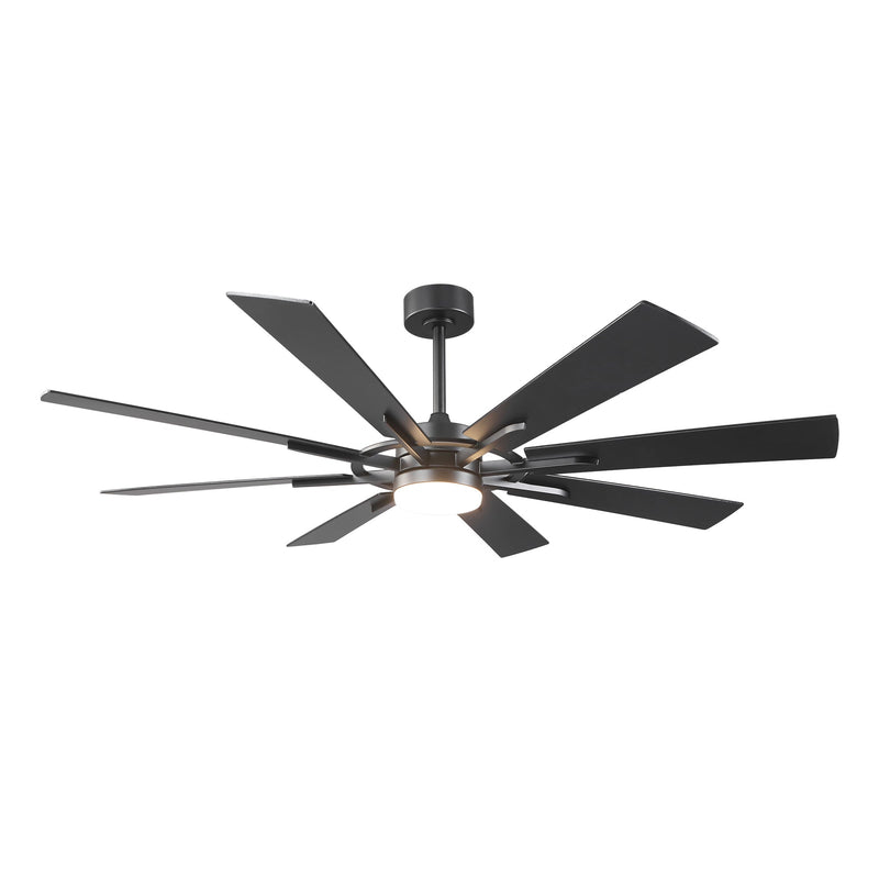 Parrot Uncle 60 Inch / 72 Inch Windmill Downrod Mount LED Ceiling Fan with Remote and APP Control