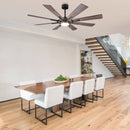 Parrot Uncle 60 Inch / 72 Inch Windmill Downrod Mount LED Ceiling Fan with Remote and APP Control