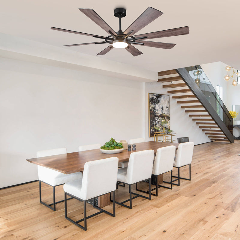 Parrot Uncle 60 Inch / 72 Inch Windmill Downrod Mount LED Ceiling Fan with Remote and APP Control