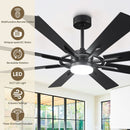 Parrot Uncle 60 Inch / 72 Inch Windmill Downrod Mount LED Ceiling Fan with Remote and APP Control