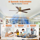 Parrot Uncle 52-Inch Fanny Double-Sided Blades Flush Mount LED Ceiling Fan with Remote Control (F6033GD)