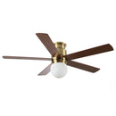Parrot Uncle 52-Inch Fanny Double-Sided Blades Flush Mount LED Ceiling Fan with Remote Control (F6033GD)