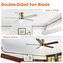 Parrot Uncle 52-Inch Fanny Double-Sided Blades Flush Mount LED Ceiling Fan with Remote Control (F6033GD)