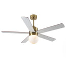 Parrot Uncle 52-Inch Alva Double-sided Blades Downrod Mount LED Ceiling Fan with Remote Control (F6034GD)