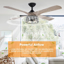 Parrot Uncle 52" Tata Nagar Farmhouse Downrod Mount Reversible Crystal Ceiling Fan with Lighting and Remote Control (F6111110V)