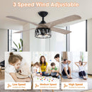 Parrot Uncle 52" Tata Nagar Farmhouse Downrod Mount Reversible Crystal Ceiling Fan with Lighting and Remote Control (F6111110V)
