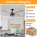 Parrot Uncle 52" Tata Nagar Farmhouse Downrod Mount Reversible Crystal Ceiling Fan with Lighting and Remote Control (F6111110V)