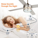 Parrot Uncle 52-Inch Cason Modern Downrod Mount Reversible Ceiling Fan with Lighting and Remote Control
