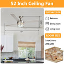 Parrot Uncle 52-Inch Cason Modern Downrod Mount Reversible Ceiling Fan with Lighting and Remote Control