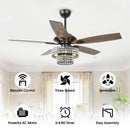 Parrot Uncle 52-Inch Howell Modern Downrod Mount Reversible Crystal Ceiling Fan with Lighting and Remote Control