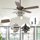 Parrot Uncle 52-Inch Howell Modern Downrod Mount Reversible Crystal Ceiling Fan with Lighting and Remote Control