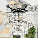 Parrot Uncle 52-Inch Howell Modern Downrod Mount Reversible Crystal Ceiling Fan with Lighting and Remote Control