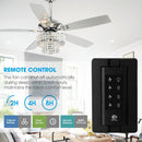 Parrot Uncle 52-Inch Howell Modern Downrod Mount Reversible Crystal Ceiling Fan with Lighting and Remote Control