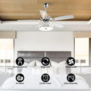 Parrot Uncle 52-Inch Tibuh Modern Downrod Mount Reversible Crystal Ceiling Fan with Lighting and Remote Control